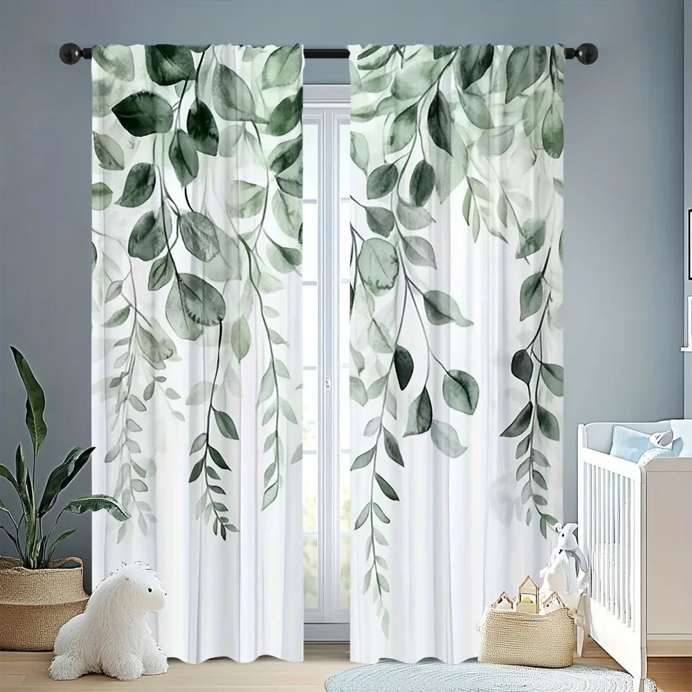 2er - Pack Blumenvorhänge: Elegante Polyester - Vorhänge für Schlafzimmer, Wohnzimmer und mehr - ApolettaApoletta