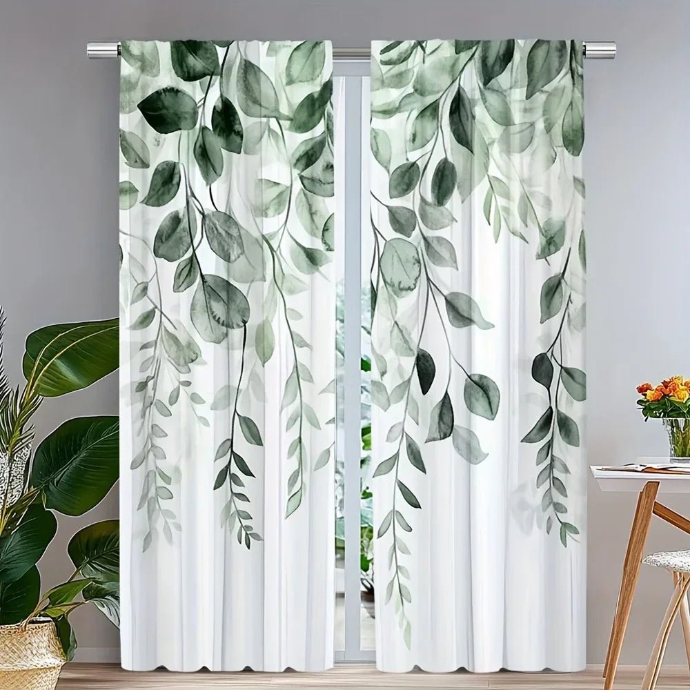 2er - Pack Blumenvorhänge: Elegante Polyester - Vorhänge für Schlafzimmer, Wohnzimmer und mehr - ApolettaApoletta
