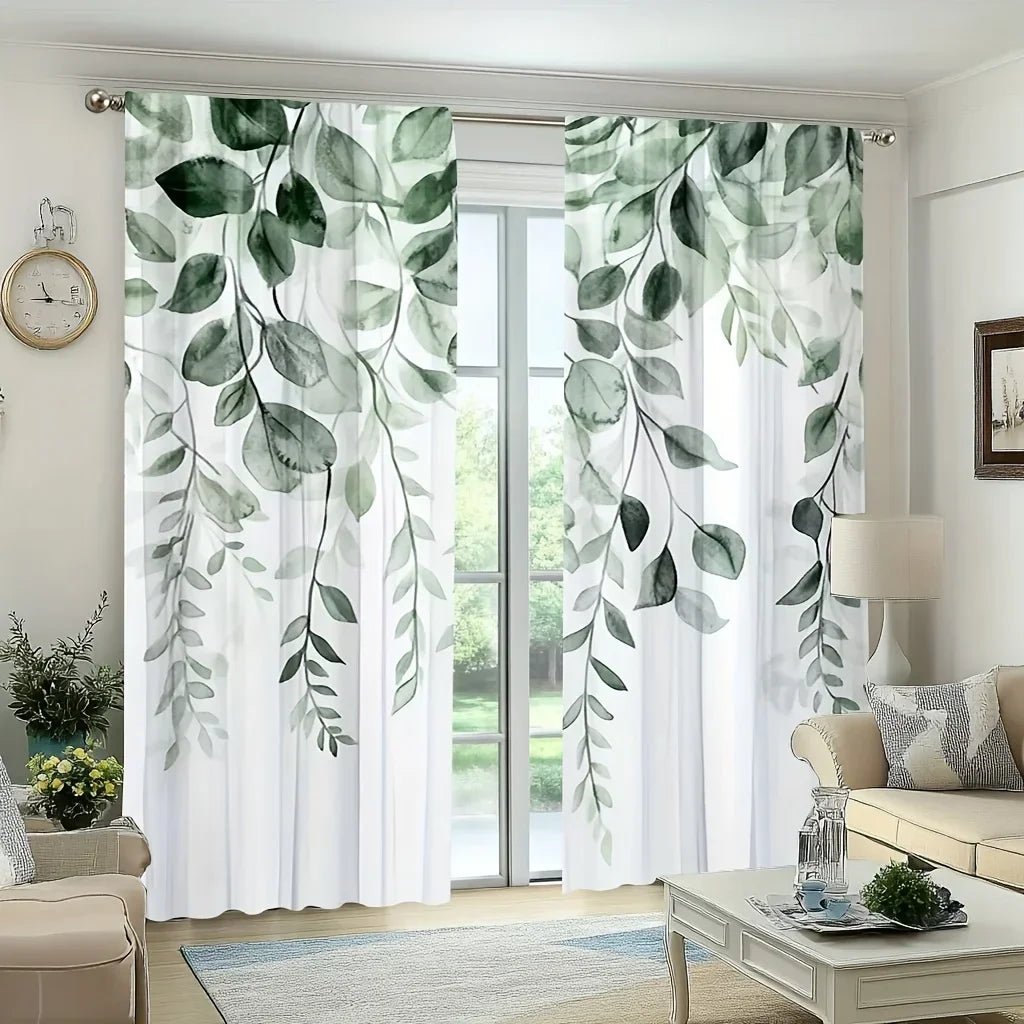 2er - Pack Blumenvorhänge: Elegante Polyester - Vorhänge für Schlafzimmer, Wohnzimmer und mehr - ApolettaApoletta