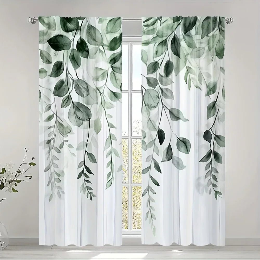 2er - Pack Blumenvorhänge: Elegante Polyester - Vorhänge für Schlafzimmer, Wohnzimmer und mehr - ApolettaApoletta