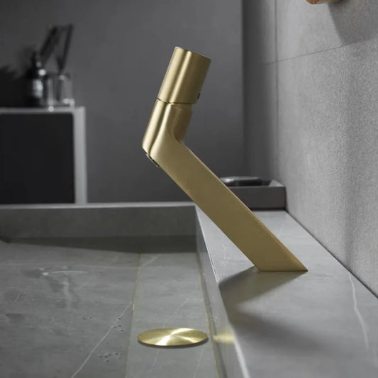 Kreativer Waschtisch-Wasserhahn in Gebürstetem Gold - Apoletta