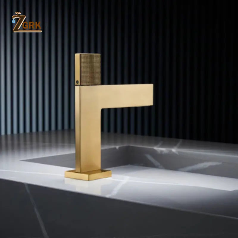 Waschtischarmatur in Grau, Chrom & Gold - Apoletta
