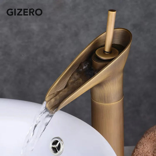 Antike Retro-Waschtischarmatur: Wasserfall-Mischbatterie aus Messing für das Badezimmer - Apoletta