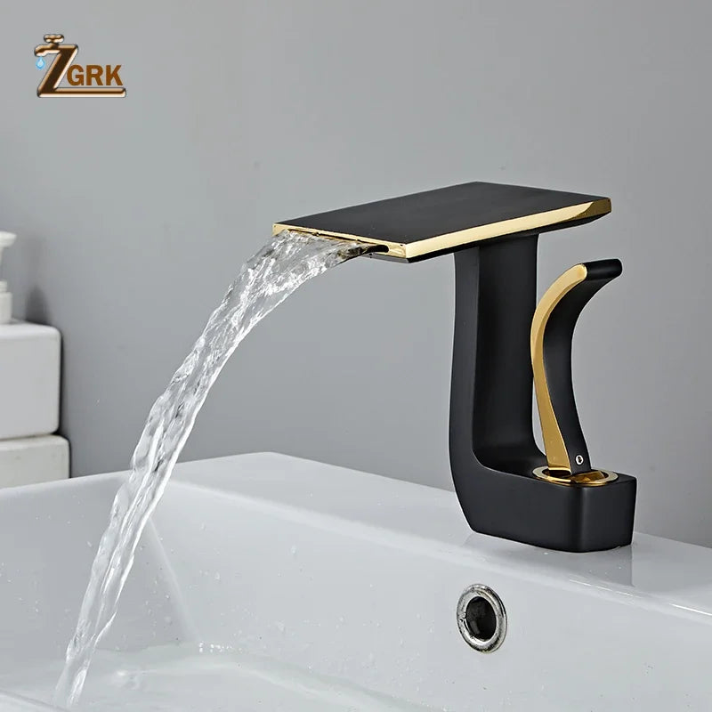 Wasserfall-Waschtischarmatur in Gold, Schwarz oder Weiß - Apoletta