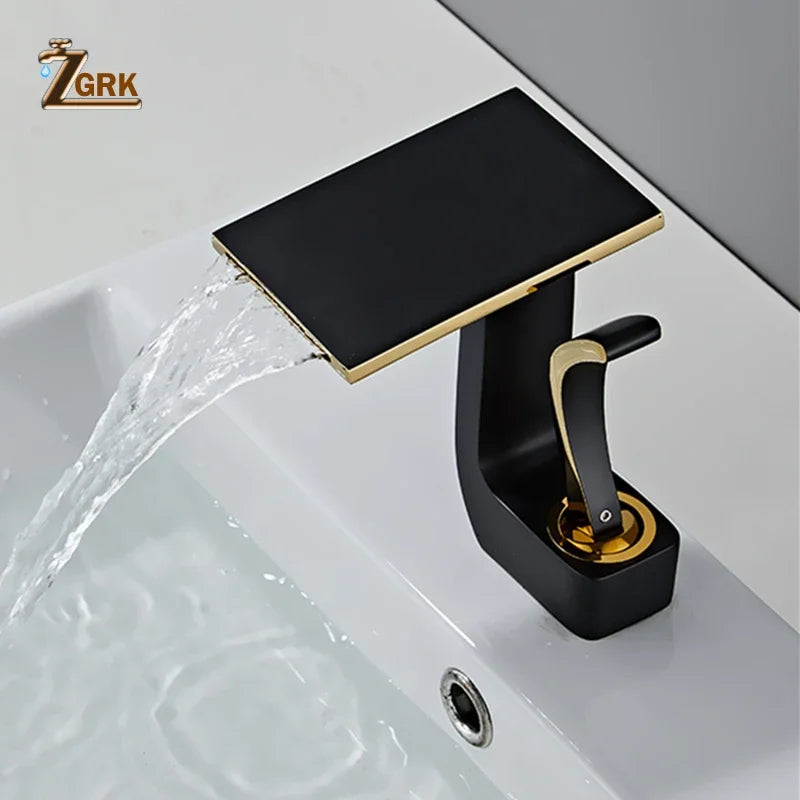 Wasserfall-Waschtischarmatur in Gold, Schwarz oder Weiß - Apoletta