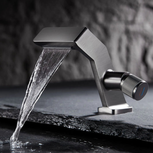Graue Wasserfall-Waschtischarmatur - Apoletta