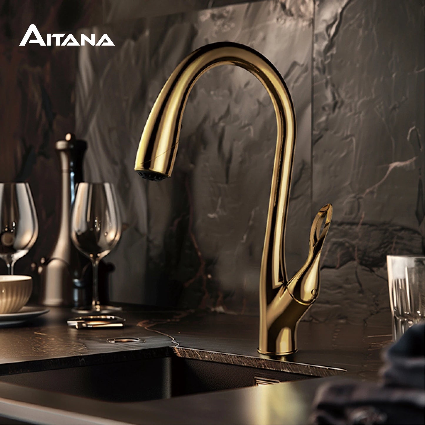 AITANA Luxus-Küchenarmatur in Gold - Apoletta