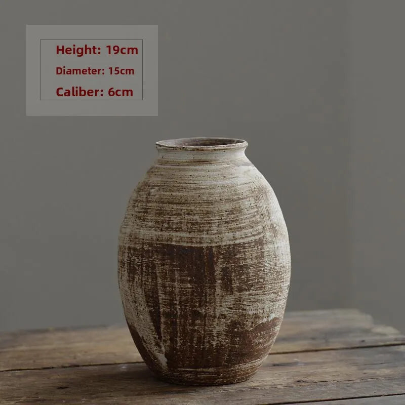 Skandinavische Terra Cotta Wabi-Sabi Vase – Minimalistisches Herzstück