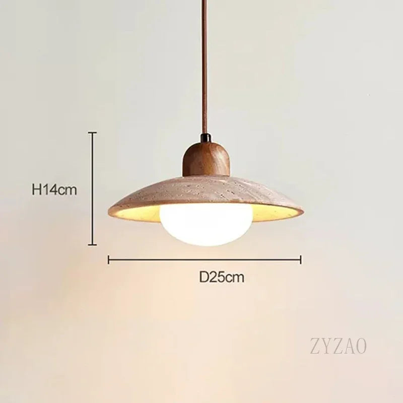 Nordische Wabi-Sabi Travertin Pendelleuchte - Apoletta