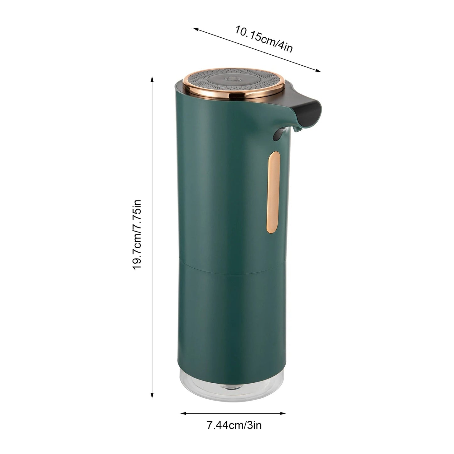 Grüner/weißer Seifenspender: 1200 mAh, berührungslos & wasserdicht für die Küche - ApolettaApoletta