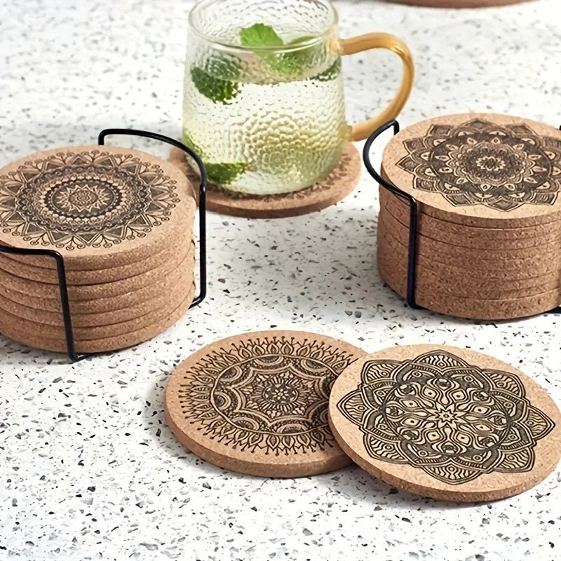 Holz - Untersetzer - Set mit Mandala - Druck - ApolettaApoletta