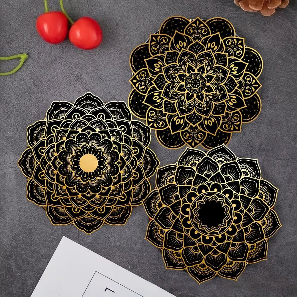 Holz - Untersetzer - Set mit Mandala - Druck - ApolettaApoletta