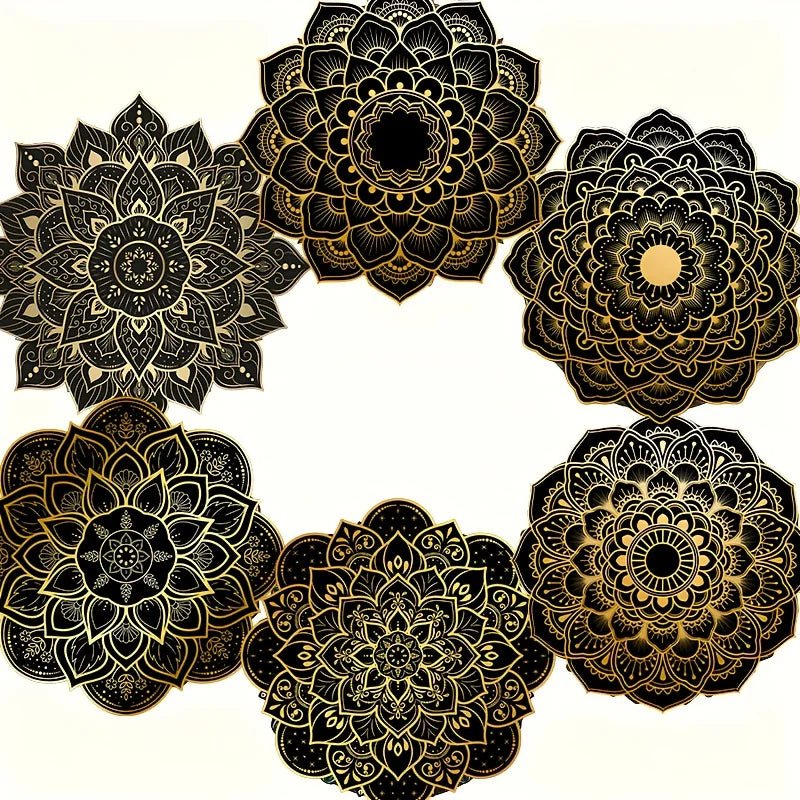 Holz - Untersetzer - Set mit Mandala - Druck - ApolettaApoletta