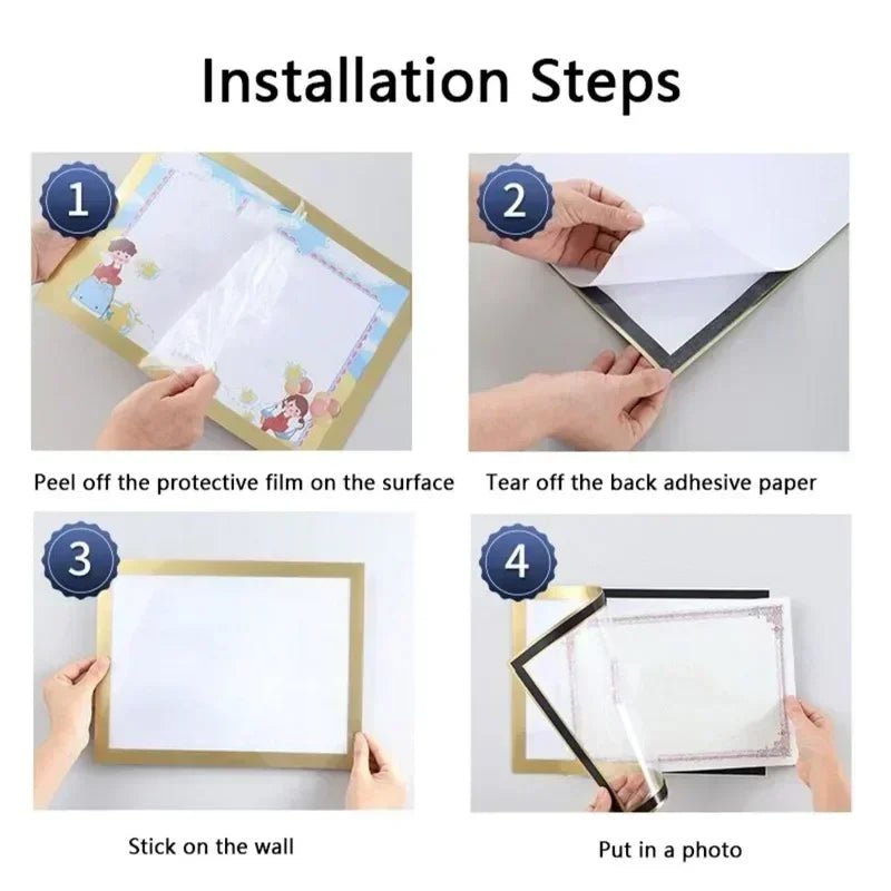 10er - Pack Magnetische A4 - Fotorahmen: Selbstklebender Displayrahmen ohne Bohren - ApolettaApoletta