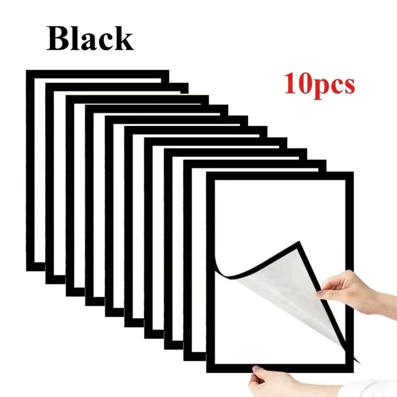 10er - Pack Magnetische A4 - Fotorahmen: Selbstklebender Displayrahmen ohne Bohren - ApolettaApoletta