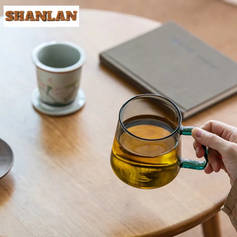 Handgemalte 285 ml Lotus - Tasse: Tee - Trennbecher & Glas - Teeschale mit Deckel für das Büro - ApolettaApoletta