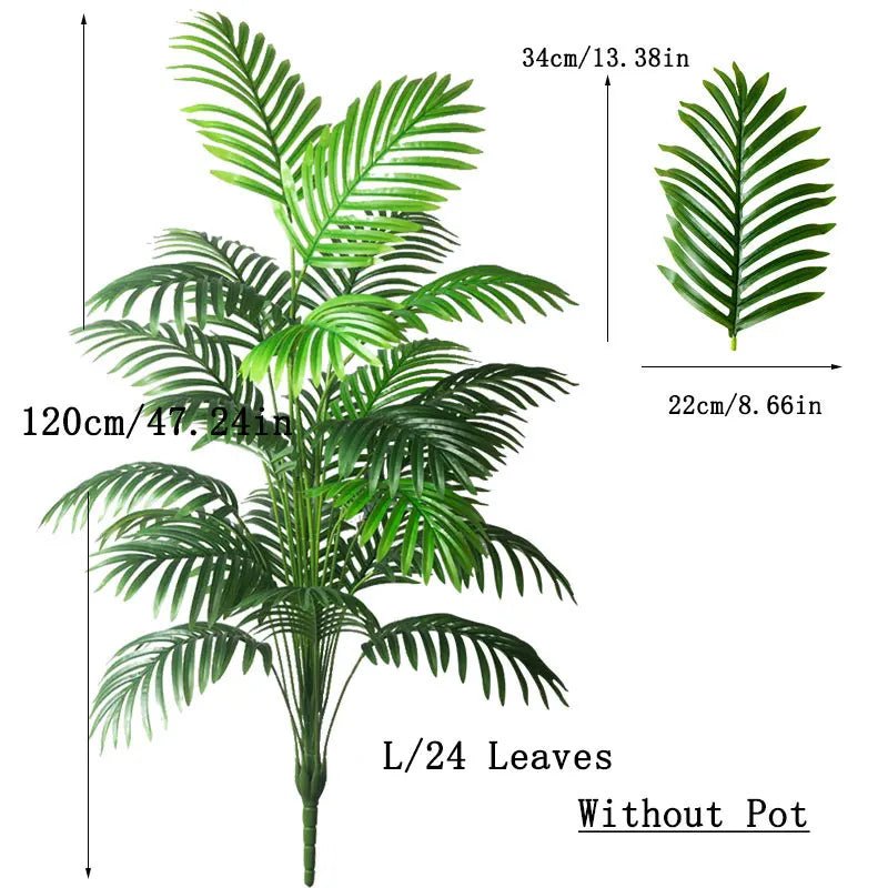 Große künstliche Palme (90 - 120 cm): Tropische Kunstpflanze für Haus & Garten - ApolettaApoletta