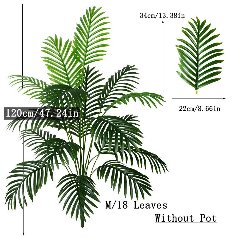 Große künstliche Palme (90 - 120 cm): Tropische Kunstpflanze für Haus & Garten - ApolettaApoletta