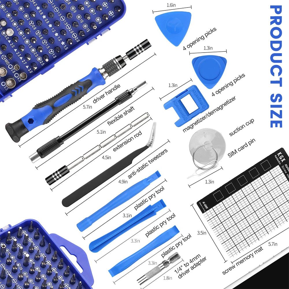 122 - teiliges magnetisches Schraubendreher - Set: Professionelles Werkzeug für präzise Reparaturen - ApolettaApoletta