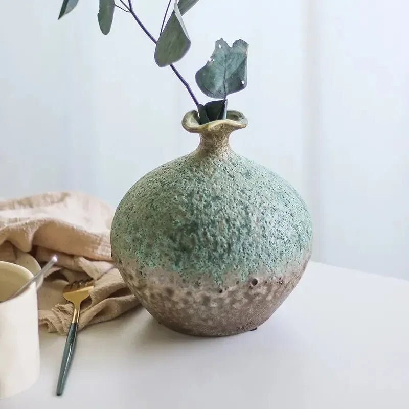 Keramikvase mit Ofenglasur: Farbverlauf & Blaseneffekt für elegante Blumenarrangements - ApolettaApoletta