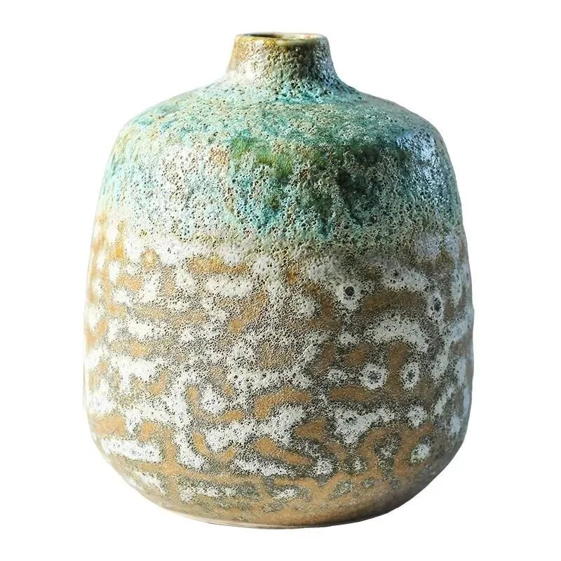 Keramikvase mit Ofenglasur: Farbverlauf & Blaseneffekt für elegante Blumenarrangements - ApolettaApoletta