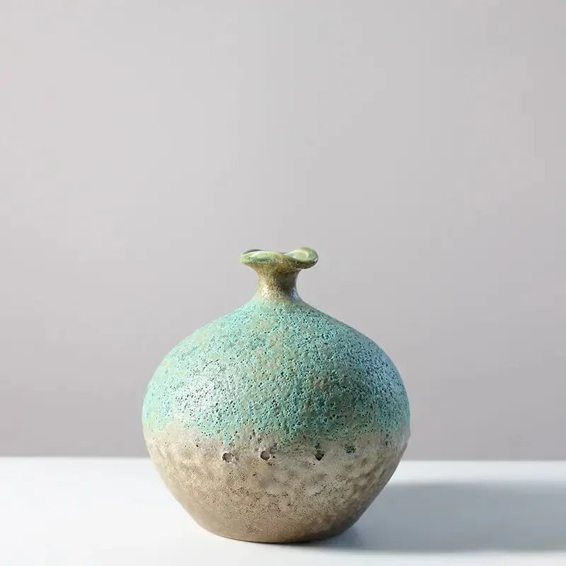 Keramikvase mit Ofenglasur: Farbverlauf & Blaseneffekt für elegante Blumenarrangements - ApolettaApoletta