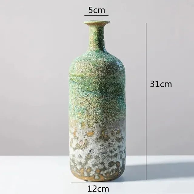 Keramikvase mit Ofenglasur: Farbverlauf & Blaseneffekt für elegante Blumenarrangements - ApolettaApoletta