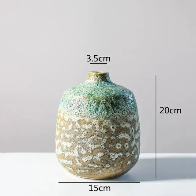 Keramikvase mit Ofenglasur: Farbverlauf & Blaseneffekt für elegante Blumenarrangements - ApolettaApoletta