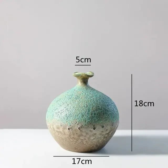 Keramikvase mit Ofenglasur: Farbverlauf & Blaseneffekt für elegante Blumenarrangements - ApolettaApoletta