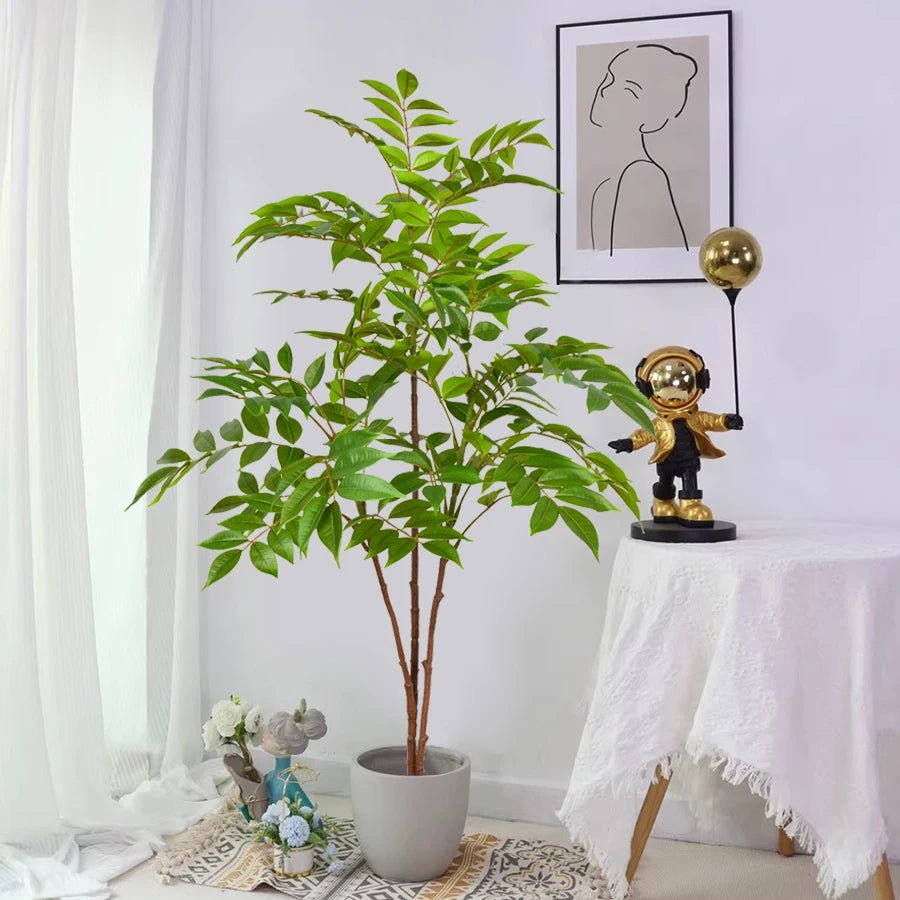Künstlicher Ficus - Baum: 76 - 140 cm großer Kunststoff - Banyan für Zuhause und Garten - ApolettaApoletta