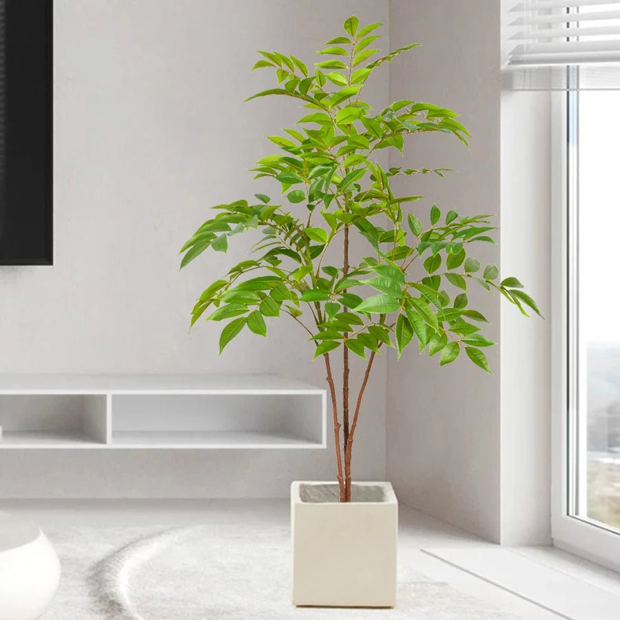 Künstlicher Ficus - Baum: 76 - 140 cm großer Kunststoff - Banyan für Zuhause und Garten - ApolettaApoletta