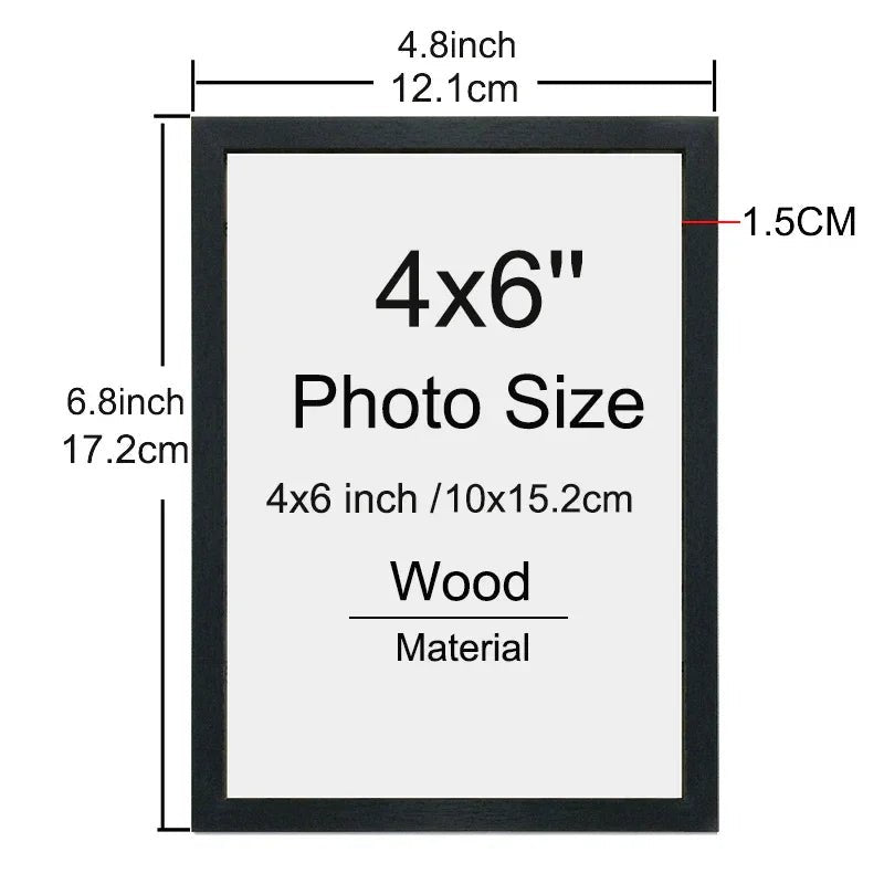 14er - Set Holz - Bilderrahmen: 10,2 x 15,2 cm Tisch - & Wanddisplay für Fotos & Gemälde - ApolettaApoletta