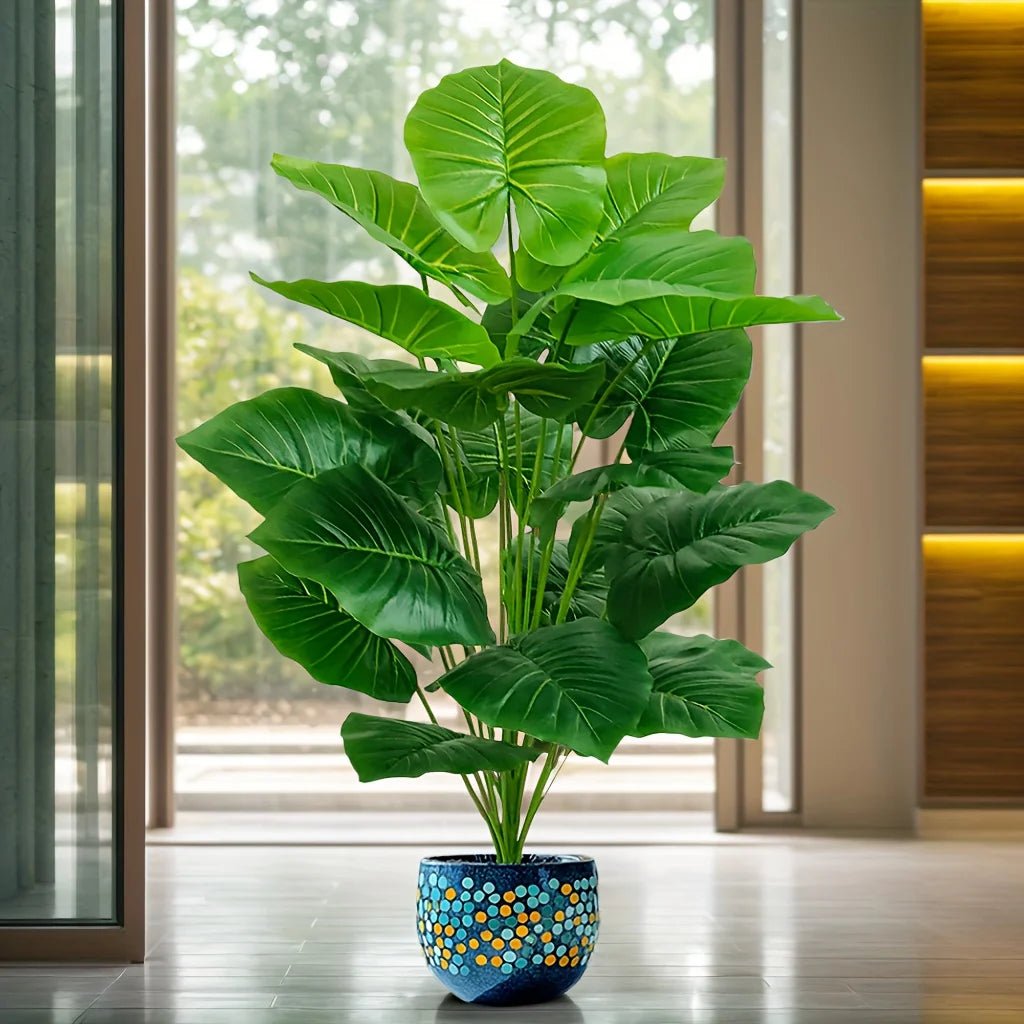 Lebensechte künstliche Palme: 100 cm, 18 Blätter für Zuhause - ApolettaApoletta