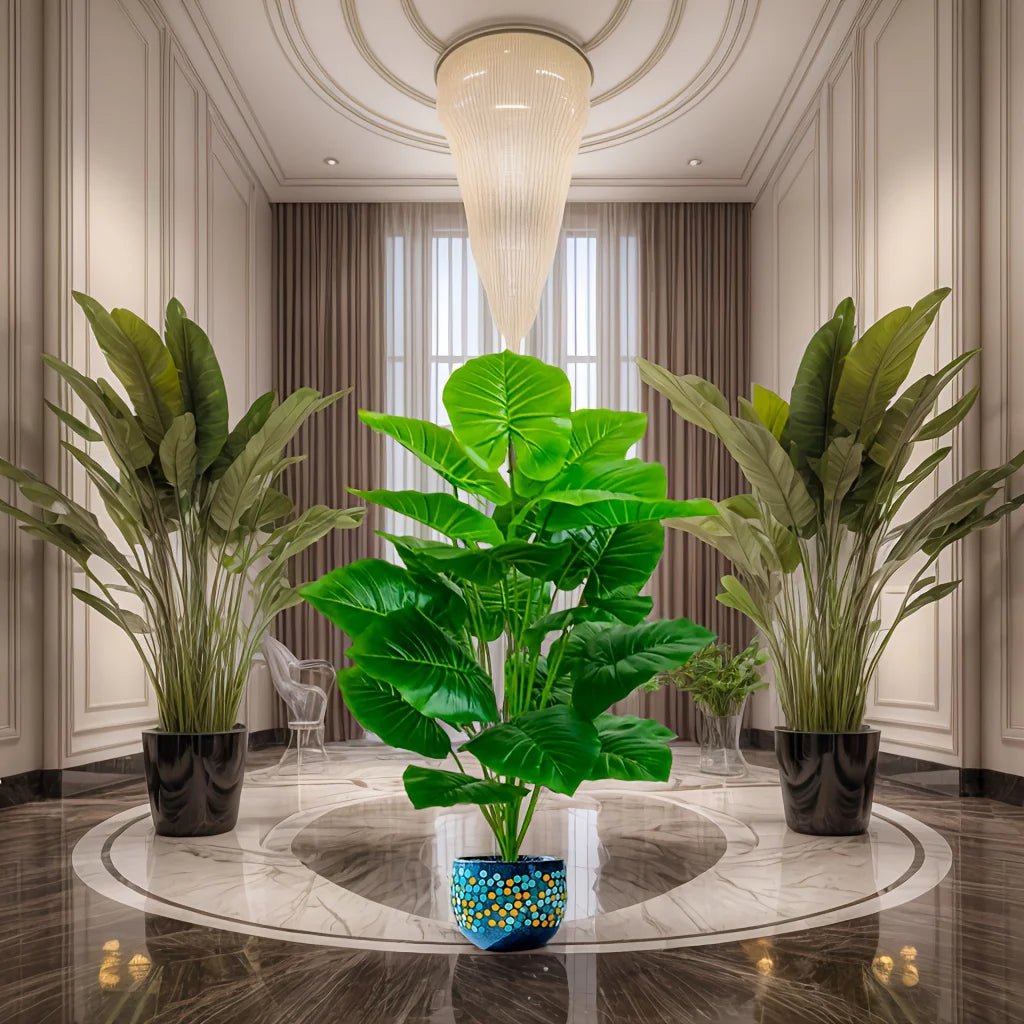 Lebensechte künstliche Palme: 100 cm, 18 Blätter für Zuhause - ApolettaApoletta