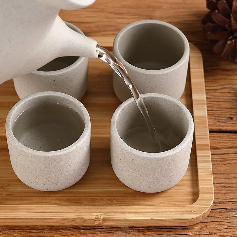 Handgefertigte Teetasse: Japanisches Design aus reinem, grobem Tonmaterial - ApolettaApoletta