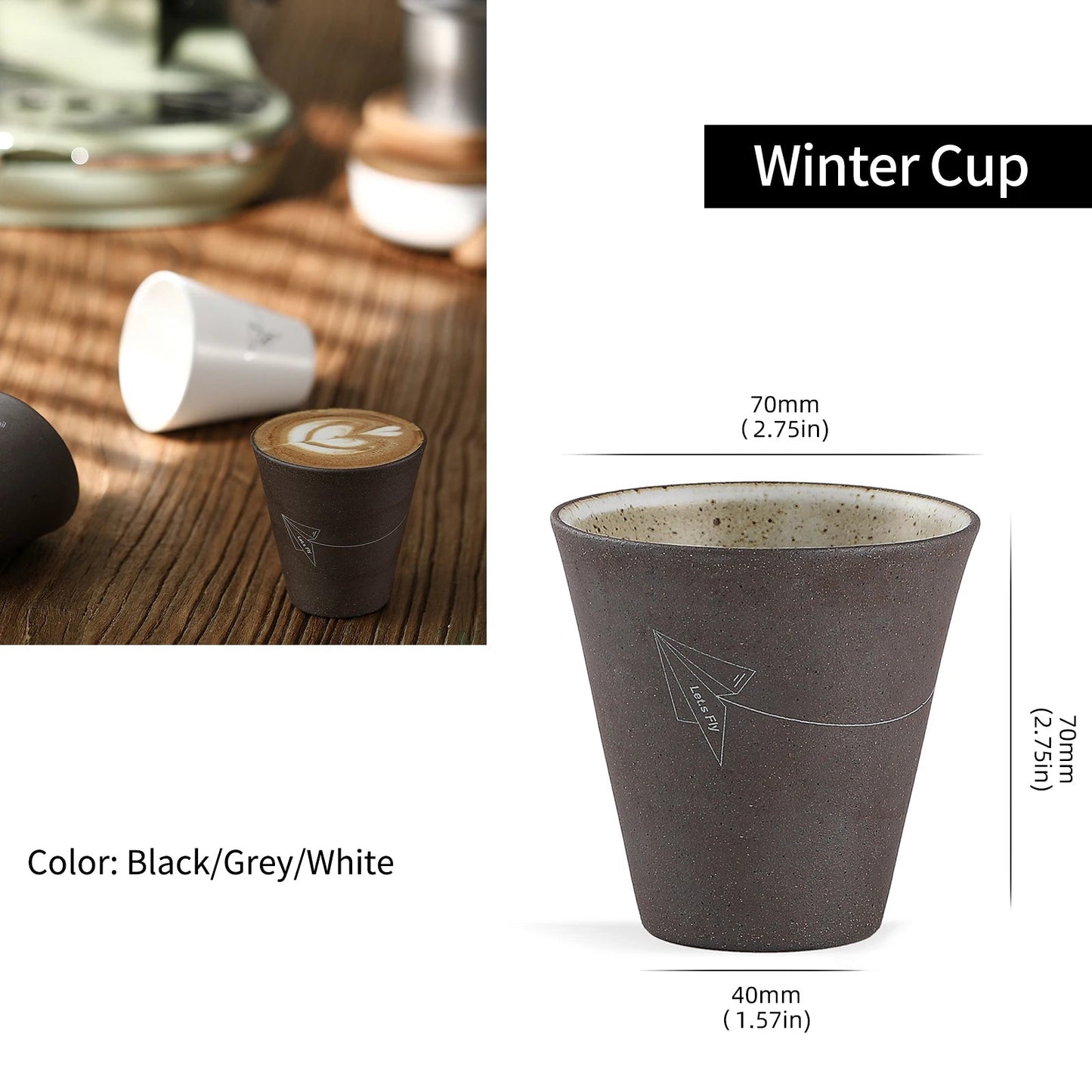 Keramik - Espressotassen - Set (120 ml): Zarte Weinbecher für Heim - Baristas - ApolettaApoletta