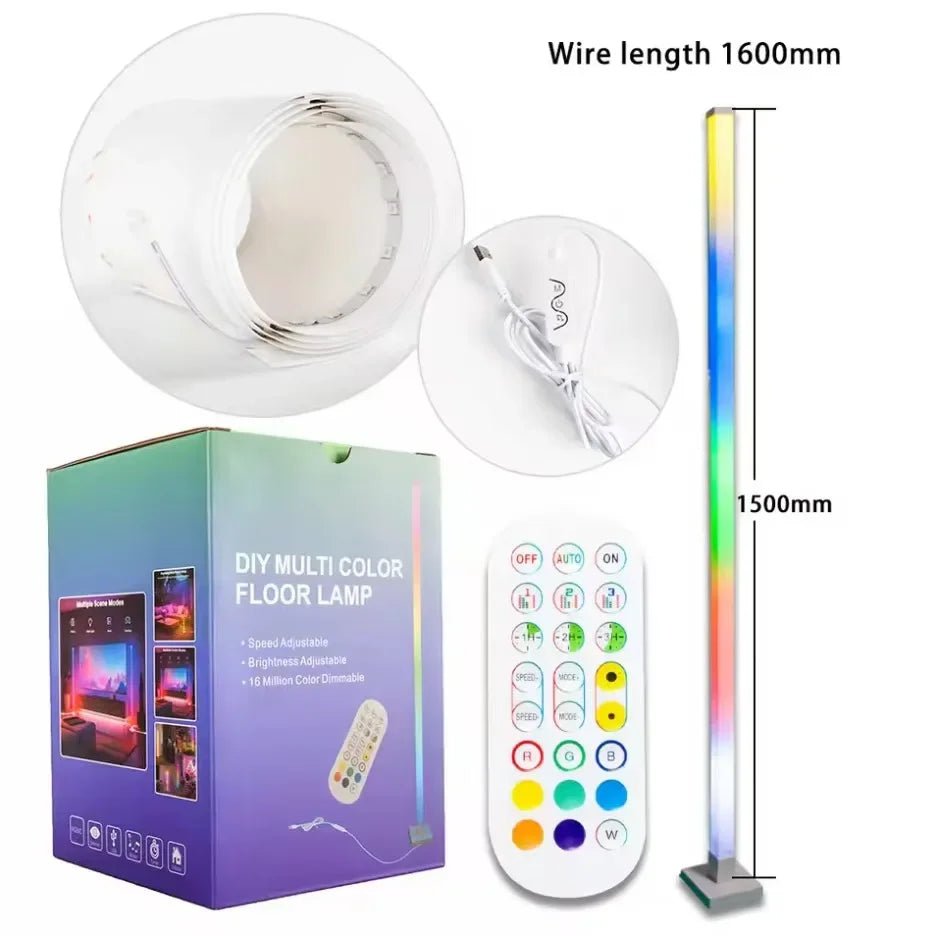 RGB Stehlampe: Skandinavische Eck - Stehlampe mit Farbwechsel & weicher Dimmung - ApolettaApoletta