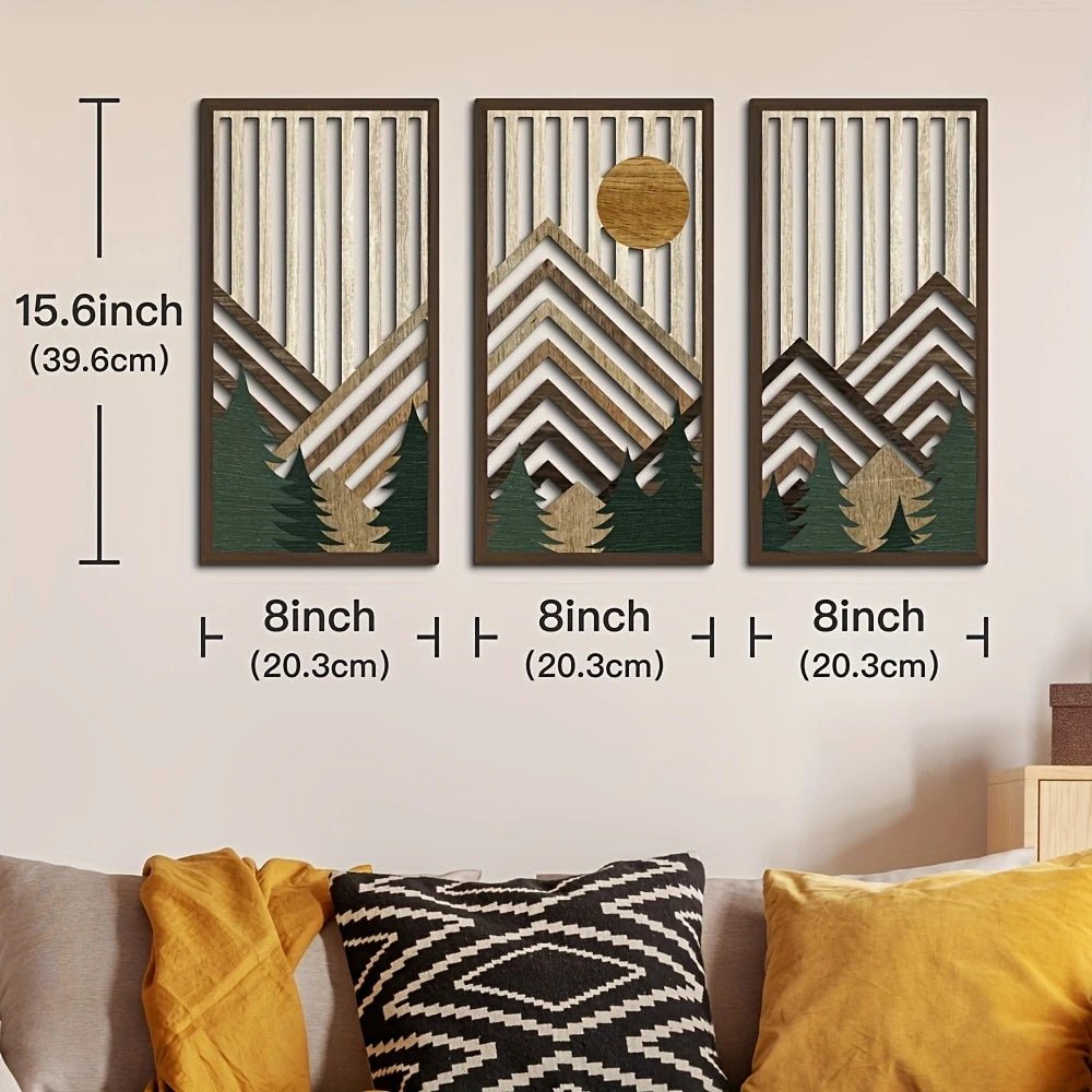 3er Set Retro - Wanddeko aus Holz - ApolettaApoletta
