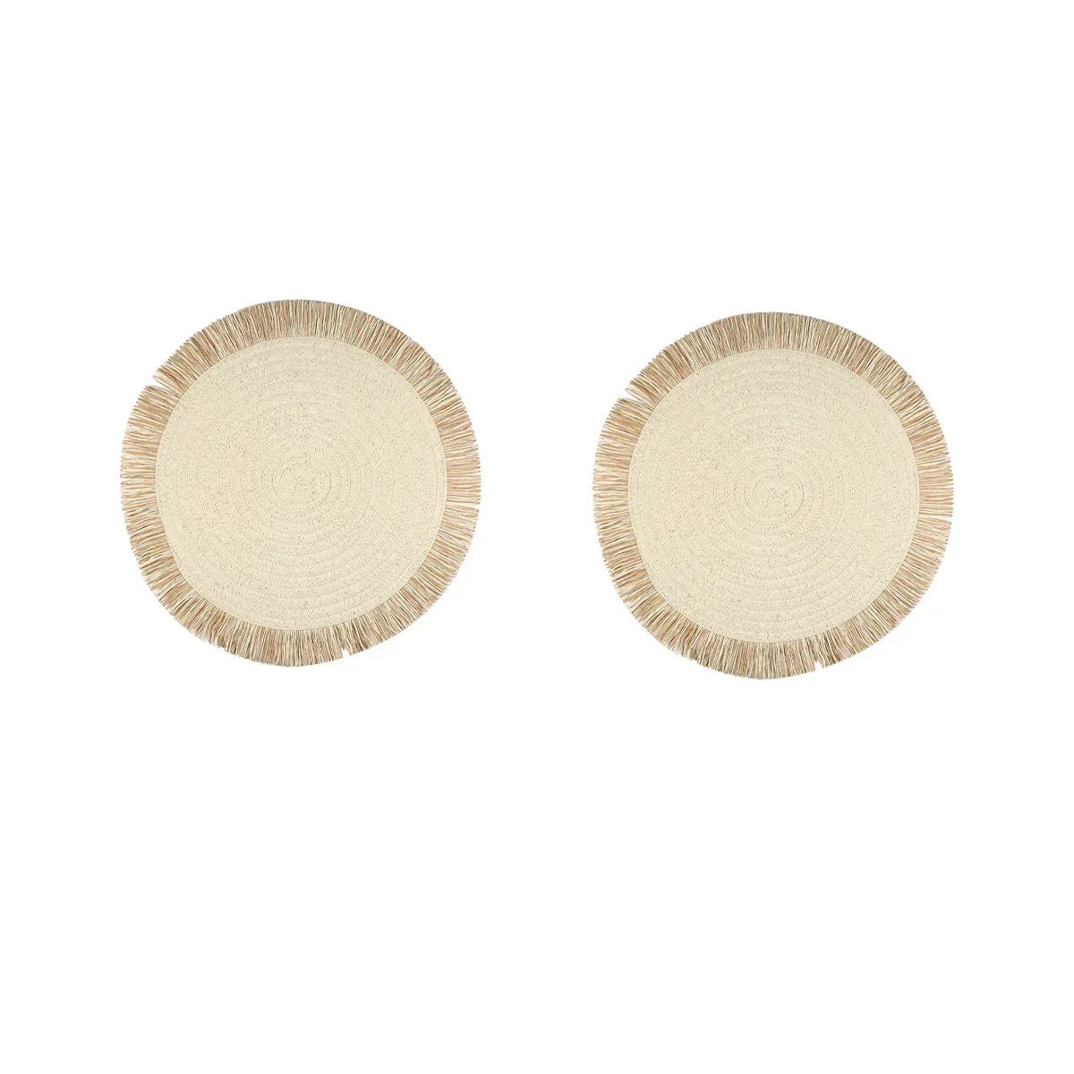 Nordic Tischsets: Beige Papier - Geflecht, rutschfest & rund für Küche und Wohnkultur - ApolettaApoletta