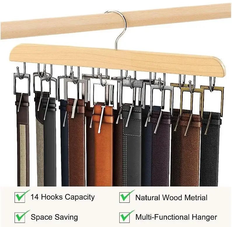 Holz Gürtel - Rack: Vielseitiger Schal - Organizer & Kleiderbügel für Kleiderschränke - ApolettaApoletta