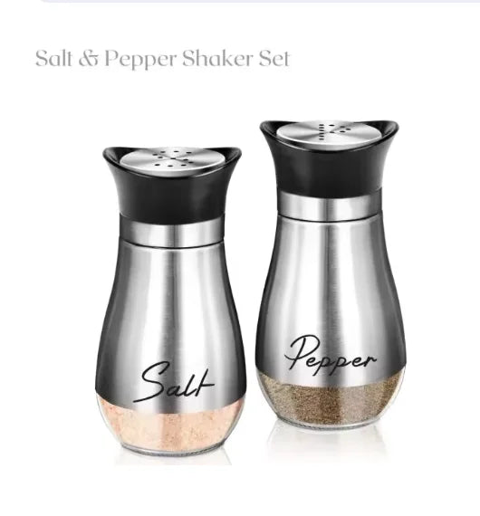 Gewürz - Shaker aus Glas: 2er - Set für Salz, Pfeffer & Grillgewürze - ApolettaApoletta