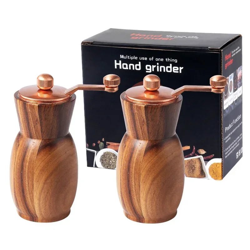 Holz - Pfeffermühlen - Set mit Handkurbel - ApolettaApoletta