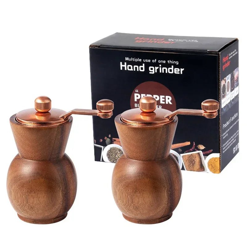 Holz - Pfeffermühlen - Set mit Handkurbel - ApolettaApoletta
