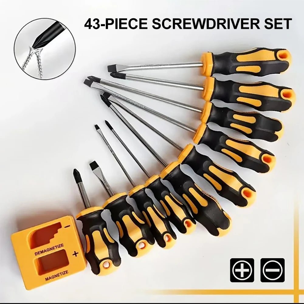 43 - teiliges Magnetisches Schraubendreher - Set: Kreuzschlitz, Torx & Schlitzbits für Reparaturen - ApolettaApoletta