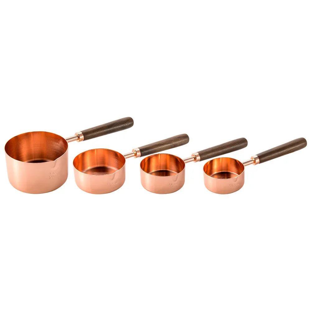 Roségoldenes Messlöffel - Set mit Holzgriffen - ApolettaApoletta