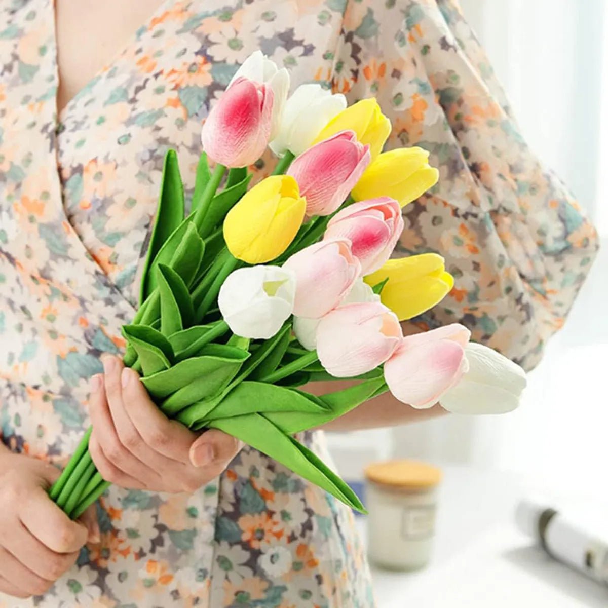 Künstliche Tulpen: 10er - Set realistische Blumen für Garten, Girlande & Heimdeko - ApolettaApoletta
