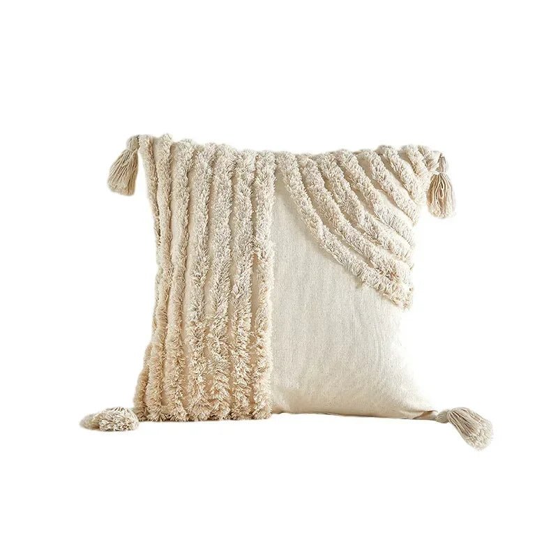 Getufteter Kissenbezug mit Quasten: Moderner Boho - Stil für deine Heimdekoration (45x45 cm) - ApolettaApoletta