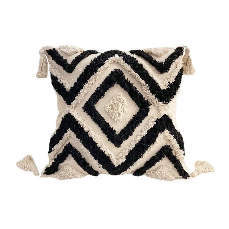 Getufteter Kissenbezug mit Quasten: Moderner Boho - Stil für deine Heimdekoration (45x45 cm) - ApolettaApoletta