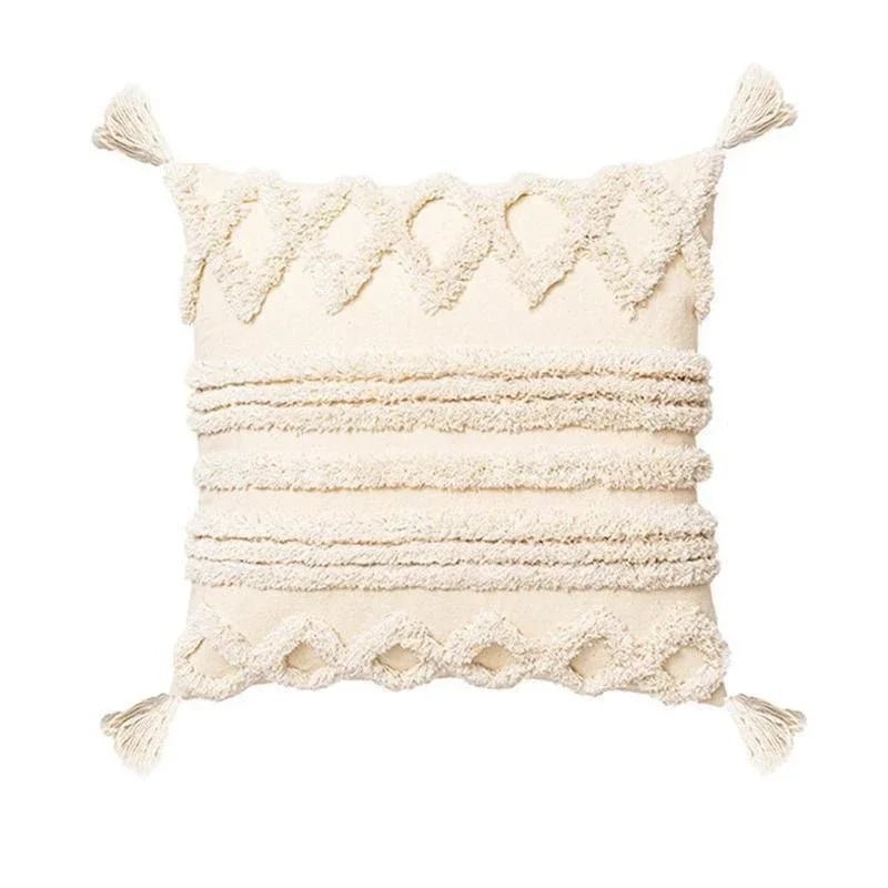 Getufteter Kissenbezug mit Quasten: Moderner Boho - Stil für deine Heimdekoration (45x45 cm) - ApolettaApoletta