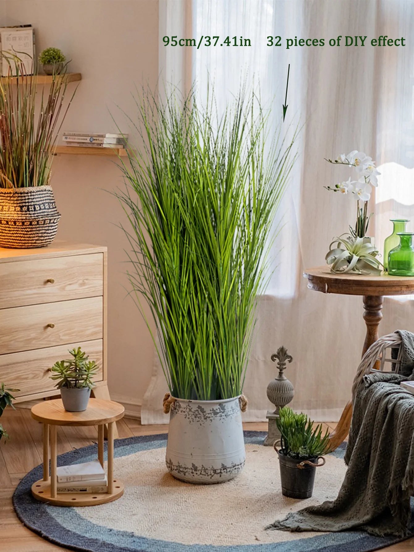 Künstliches Schilfrohrgras: 55 cm große Zwiebelgraspflanzen für Hochzeit, Garten & Büro - ApolettaApoletta